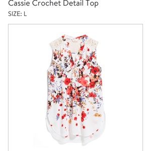 Market & Spruce Floral and Crochet Top